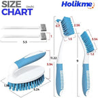 Holikme Cleaning Brush Set for Household Use, Scrub Brush, Kitchen Brush, Tile Lines Brush for Bathroom, Floor, Tub, Shower and Kitchen Surface (Blue) - Image 6