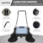 Dapper Supply Walk-Behind Outdoor Hand Push Floor Sweeper - 10.5 Gallon Capacity - 36" Sweeping Width - Sweeps up to 39,500 ft/Hour, Grey - Image 6