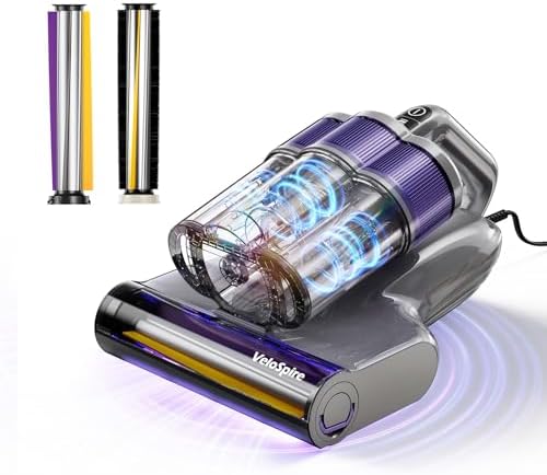 Bed Vacuum Cleaner, 20kPa, 253.7nm UV-C Light, Ultrasonic,149°F Heating by VeloSpire