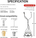 20" Pressure Washer Surface Cleaner Plus with 5 Nozzles Water Broom - Image 5