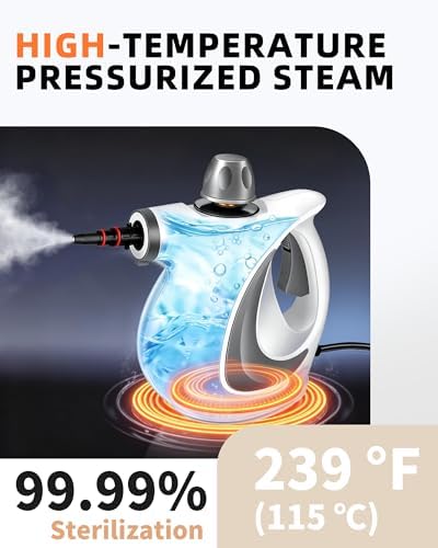Pressurized Handheld Steam Cleaner for home with 12pcs Accessories&Safety Lock – Multi-Surface Natural Deep Steamer for Cleaning Car, Furniture, Floor, Upholstery, Tile, Grout, Windows - Image 4