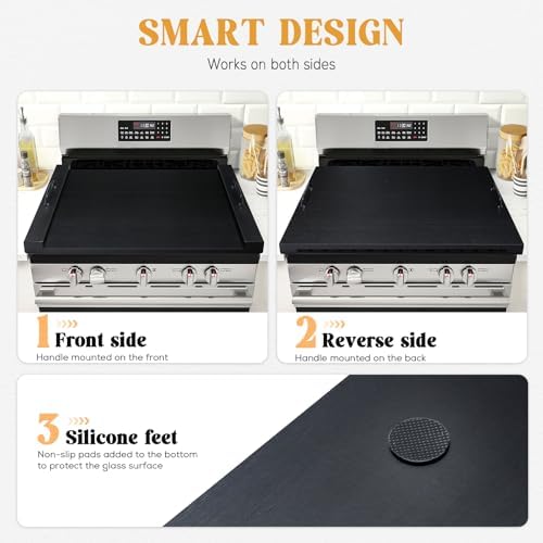 GASHELL Noodle Board Stove Cover with Handles for Electric, Gas Stove Top - Image 5