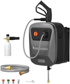 Giraffe Tools 65FT Wall Mount Pressure Washer G20, Dark Silver, Grey Hose by GiraffeTools