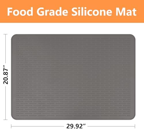 Stove Top Cover for Electric Stove- Range Covers for Electric Stove,Silicone XXL Dish Drying Mat, Glass Cooktop Covers, Flat RV Range top Mats (Gray, 30"x21") - Image 2