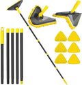 Newly Upgraded Wall Cleaner Mop with Long Handle 82 Inches, 3-in-1 Ceiling Cleaning Tool Duster with 6 Replacement Microfiber Chenille Pads for Painted Walls, Window, Floor, Baseboard by AegisHome