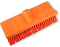 SPARTA 40423EC24 Plastic Floor Scrub Brush, Wall Brush, Equipment Brush with Nonabsorbent Bristles for Industrial Kitchens, Hospitals, Commercial Cleaning, 10 Inches, Orange, (Pack of 2) by SPARTA