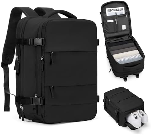 coofay Expandable Backpack For Traveling On Airplane Carry On Backpack For Women Men Airline Approved Personal Item Bag For Airlines Gym Bag For Women With Shoe Compartment by coofay