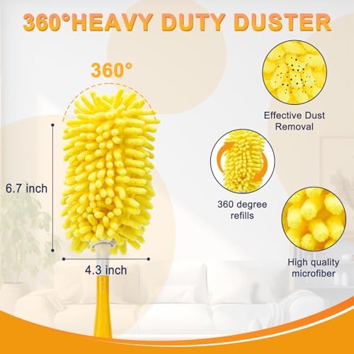 KeFanta Reusable Duster Refill for Swiffer, 8Pcs with 1 Handle - Image 7