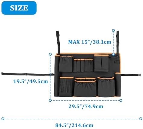 HODRANT Trash Can Caddy Bag with 13 Pockets Fit 32-55 Gallon Garbage Bin - Image 6