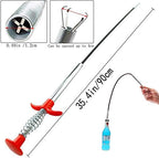 Flexible Drain Clog Remover Tool, Extra Long Plumbing Snake Hair Catcher with 4-Prong Grabber Claw, Heavy-Duty Spring Reacher for Kitchen Sink, Bathroom Tub, Sewer & Dropped Items (35 inch) - Image 2
