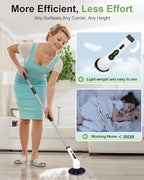 Electric Spin Scrubber for Cleaning Bathroom, Shower Scrubber Cordless Cleaning Brush with IPX7 Waterproof & 3 Speed, 9 Brush Heads, Bathroom Cleaning Supplies for Shower Tub Kitchen Tile Toilet Floor - Image 5