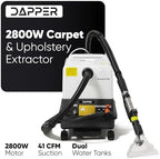 Dapper Commercial Carpet and Upholstery Extractor Cleaning Machine with Steam, Spray-Vacuum, & Mite Remover. 2.5 Gal Tank — Designed for Deep Cleaning. Dual Separate Circuit Power Cords - Image 2