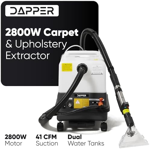 Dapper Commercial Carpet and Upholstery Extractor Cleaning Machine with Steam, Spray-Vacuum, & Mite Remover. 2.5 Gal Tank — Designed for Deep Cleaning. Dual Separate Circuit Power Cords - Image 2
