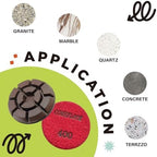 Diamond Floor Polishing Pads, 3 Inch Resin Bond Hook and Loop Polishing Pucks for Concrete, Terrazzo, Marble, Granite, Grit 400, 3PCS - Image 4