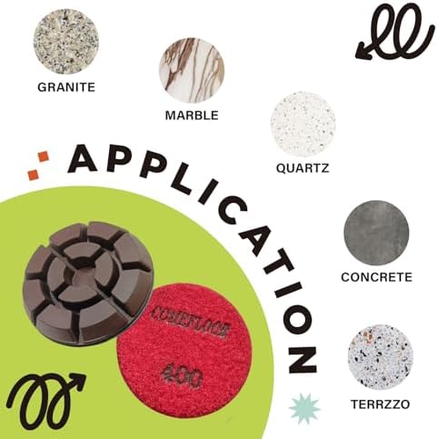 Diamond Floor Polishing Pads, 3 Inch Resin Bond Hook and Loop Polishing Pucks for Concrete, Terrazzo, Marble, Granite, Grit 400, 3PCS - Image 4
