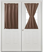 Hiasan French Door Curtains Privacy, Tan, 24W x 40L, 1 Panel - Image 2