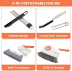 12pcs Window Track Cleaner Tool Set, Window Sill & Groove Cleaning Brushes with Hard Bristle Crevice Brush and Debris Pliers for Sliding Door Rails, Shower Door Tracks, Kitchen & Bathroom Gaps - Image 6