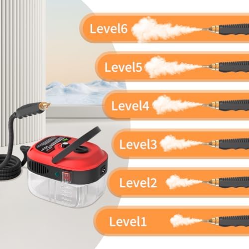 STRCEAT Handheld Pressurized Steam Cleaner,2500W Handheld High Temp Portable Cleaning Machine, Cleaning for Couch, Auto, Floor and More (Red) - Image 3