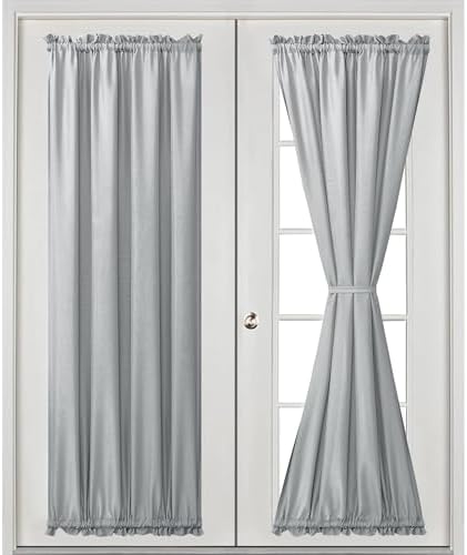 Hiasan French Door Curtains Privacy, Silver Grey, 24W x 72L, 1 Panel - Image 2