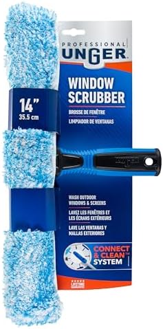 Unger Professional Connect and Clean 14" Window Scrubber Washer for Glass Cleaning, Commercial and Residential Washing, Multipurpose Tool, Gentle on Windows, Reusable Microfiber Sleeve (Pack of 6) - Image 6