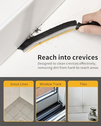 MR.SIGA Crevice Cleaning Brush, Grout Scrub Brush for Corners, Tight Spaces - Image 4