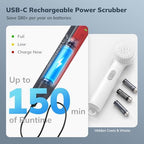 LifeBasis Cordless Rechargeable Power Scrubber Brush, Red - Image 5