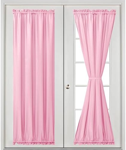 Hiasan French Door Curtains Privacy, Light Pink, 24W x 72L, 1 Panel - Image 2