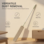 Sakerplus Baseboard Cleaner Tool with Handle Duster with Extension Pole, Bendable Microfiber Dusting Wand, Under Appliance Crevice Dust Remover for Sofa, Cabinet Top and Fan Gaps (1) - Image 3
