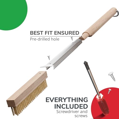 Senwosa 22” Pizza Oven Brush with Stone Scraper - Heat Resistant - Image 6