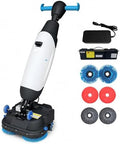 17" Commercial Floor Scrubber Machine Cordless with Magnetic Dual Brush, 360°Rotation Multi-Purpose Industrial Floor Scrubber with Suction Suitable for Office Gym Kitchen Supermarket Warehouse by Unknown