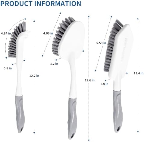 3PCS Heavy Duty Scrub Brush Set - Shower Cleaning Brushes for Bathroom - Image 2