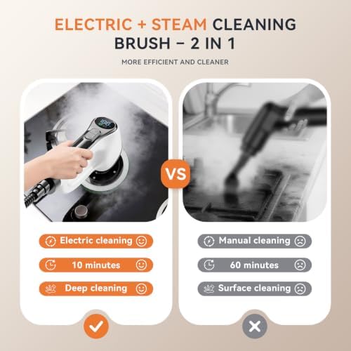 Steam Cleaner, Electric Spin Scrubber Portable Steamer for Cleaning - Image 2