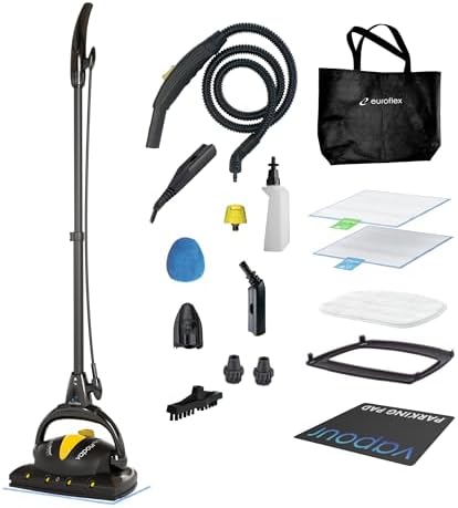 Euroflex Vapour Plus Steam Mop 18-Piece Set with Precision Floor Care Kit by EuroflexUSA