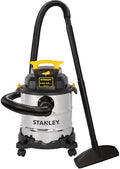 STANLEY SL18116 Wet/Dry Vacuum, 6 Gallon, 4 Horsepower, Stainless Steel Tank, 4.0 HP, Silver+Yellow by STANLEY