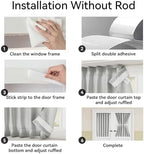 Vatge Sidelight Curtains for Front Door, 12 Inch Wide Narrow Window Curtains for Side Door, 1 Panel, W12 x L80, Silver Grey - Image 3