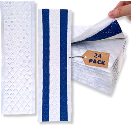 24-Pack Disposable Microfiber Pads for 16-18" Flat Mop, for Bona/Rubbermaid by Flammi