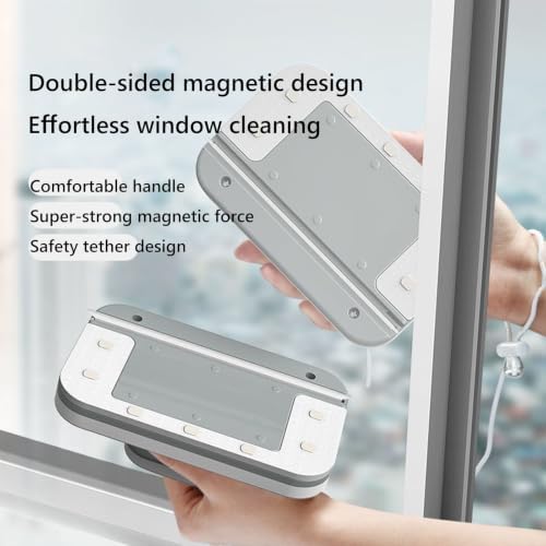 6-in-1 Magnetic Window Cleaner, Double-Sided Tool for Windows & Cars (3-10mm) - Image 3