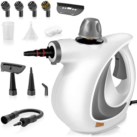 Pressurized Handheld Steam Cleaner for home with 12pcs Accessories&Safety Lock – Multi-Surface Natural Deep Steamer for Cleaning Car, Furniture, Floor, Upholstery, Tile, Grout, Windows by Unknown