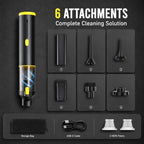 CROS Handheld Car Vacuum Portable Cordless 3 Suction Modes, 16000Pa 4-in-1 Mini Vacuum with Interchangeable Accessories for Car, Small Jobs, Keyboard and Office - Image 6
