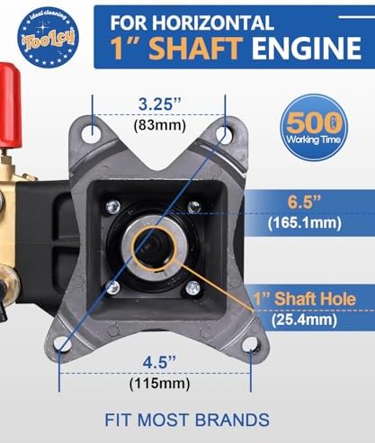 TOOLCY 1" Shaft Pressure Washer Pump 4200 PSI with Adjustment Unloader - Image 3