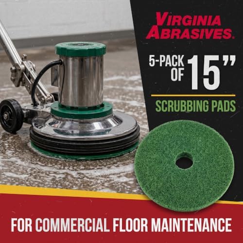 Green Floor Maintenance Pads, Deep Cleaning & Light Stripping, 15" - 5 Pack - Image 4