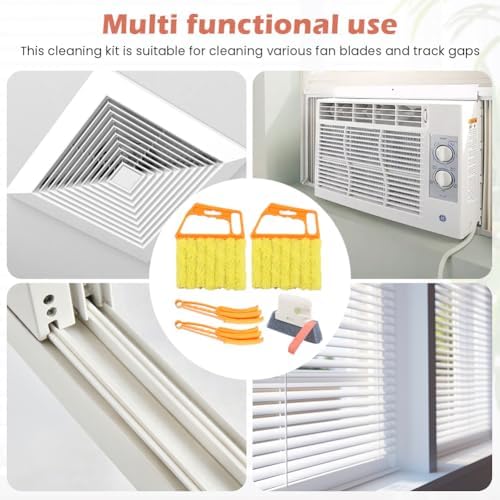 5 Pack Window Blind Cleaner Kit, Washable Microfiber Blind Cleaning Tool with Air Vent Cleaner, Window Track Cleaning Brush, Dust Cleaner for Window Blinds, Air Vents, Tracks & Fans - Image 6