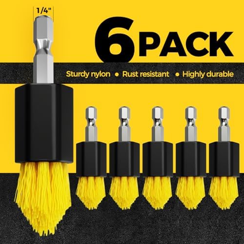 Holikme 6pcs Drill Brush Multi-Purpose & Grout Head,Crevice Cleaning Brush - Image 6