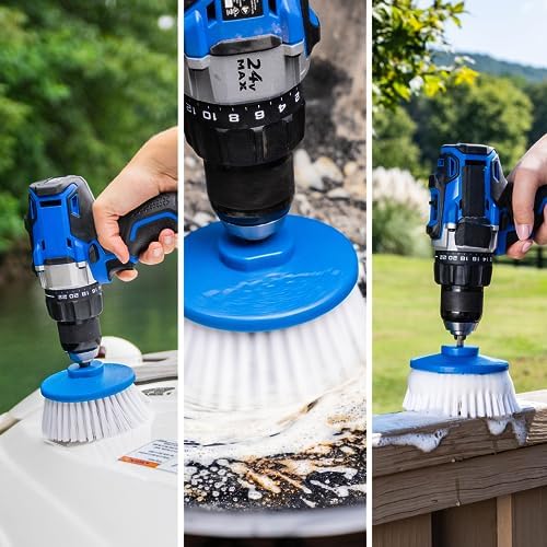 RotoScrub Drill-Powered Cleaning Brushes - 2-Brush Drill Accessory Combo Kit - Image 4