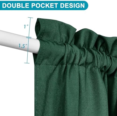 Hiasan French Door Curtains Privacy, Hunter Green, 24W x 40L, 1 Panel - Image 3
