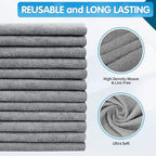 FIXSMITH Grey Microfiber Cleaning Cloth, Pack of 50, 16"X12" Cleaning Rags for Housekeeping and Kitchen, Reusable Shop Towels, Microfiber Towels for Cars, Lint Free, Scratch-Free, Highly Absorbent - Image 3