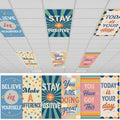 6Pcs Classroom Inspirational Fluorescent Magnetic Light Covers,2x4 FT Retro by Hallswl