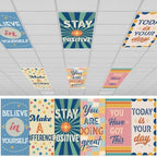 6Pcs Classroom Inspirational Fluorescent Magnetic Light Covers,2x4 FT Retro by Hallswl