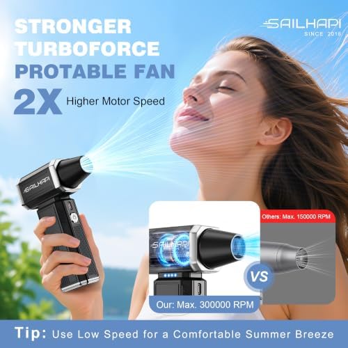 Powerful Air Duster, Rechargeable Blower, Turbo Fan, Barber Gifts - Image 3