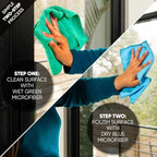 Longmann Microfiber Glass Cleaning Cloths | Streak Free Windows & Mirrors | Lint Free Towels | Car Windows Wipes | Polishing Rags | Machine Wash- 8 Pack (Green 2 Pack, Blue 6 Pack) - Image 3